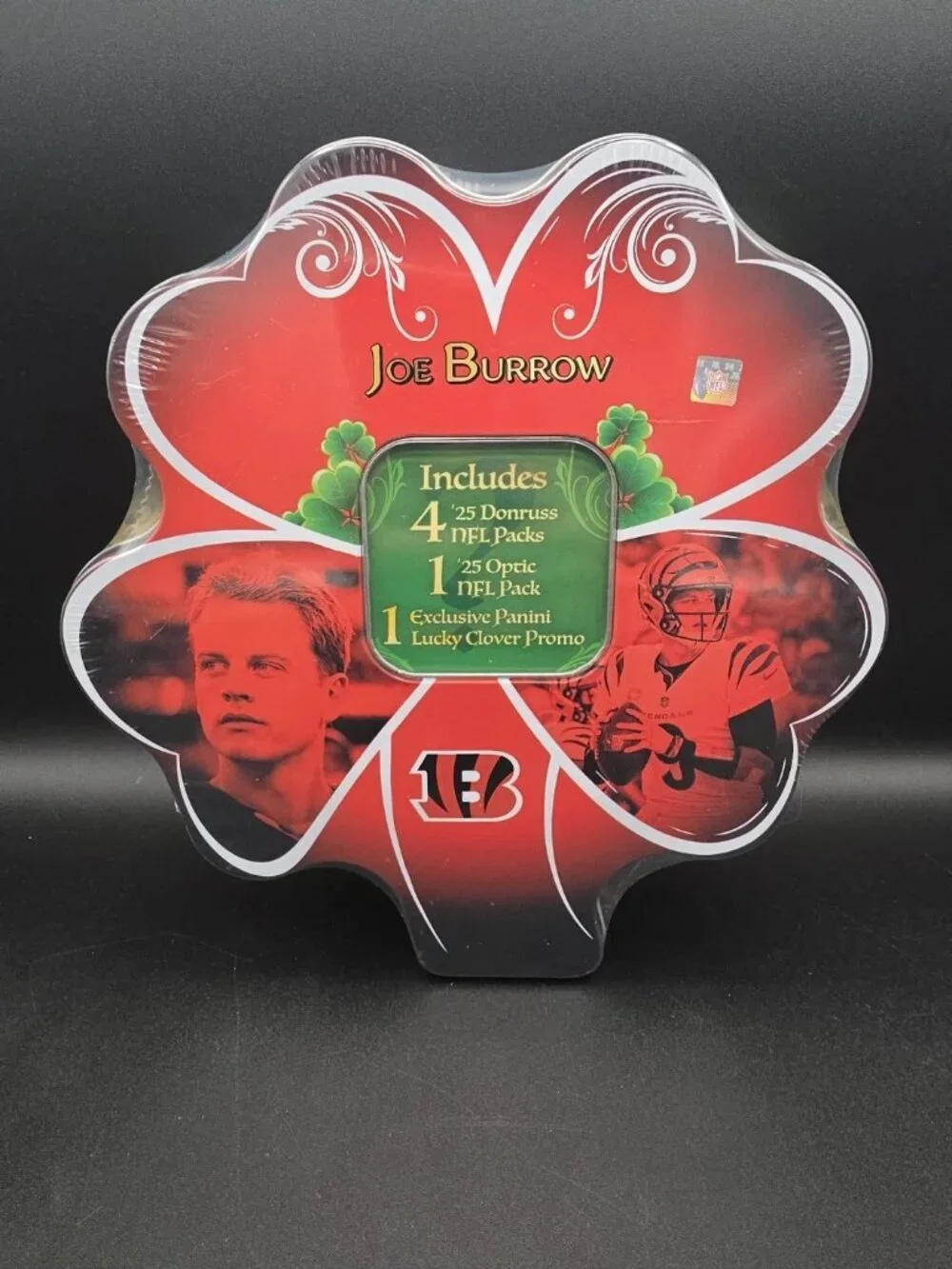 NEW/FACTORY SEALED Joe Burrow Panini Lucky Clover Trading Card Tin